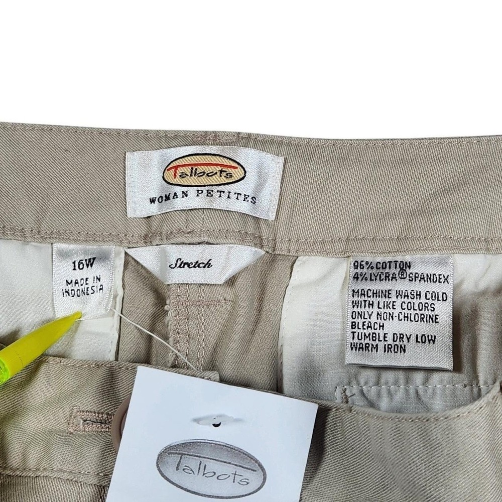 NWT Talbots Woman Petites‎ 16W Classic Fit Stretch Crop Pants Beige - Picture 6 of 12
